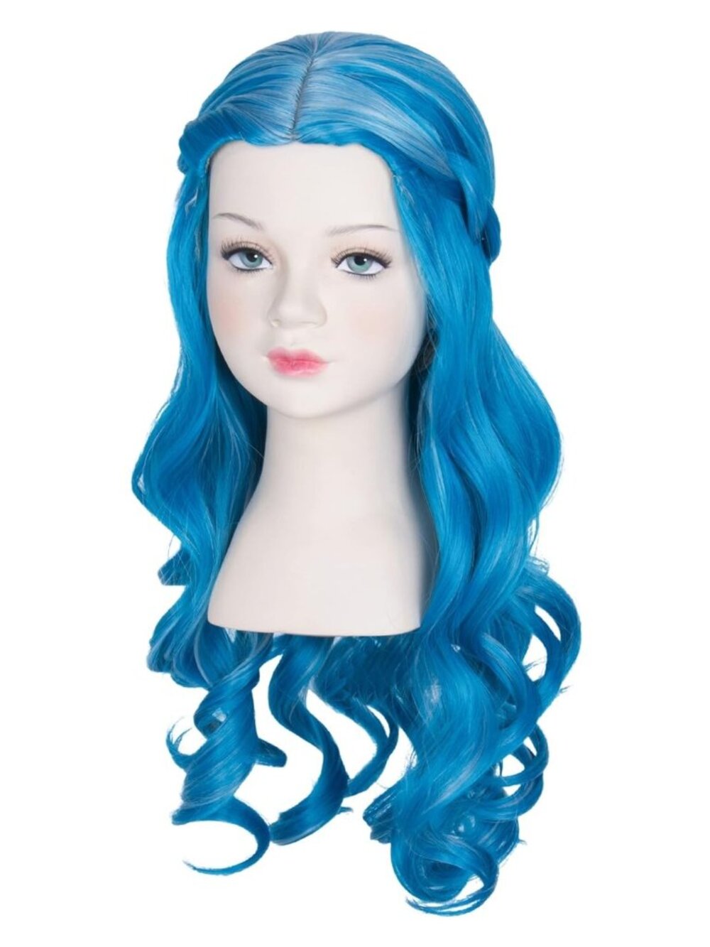 Long Wavy Blue Wig  Braided Halloween Party Cosplay Wig NEW IN BOX